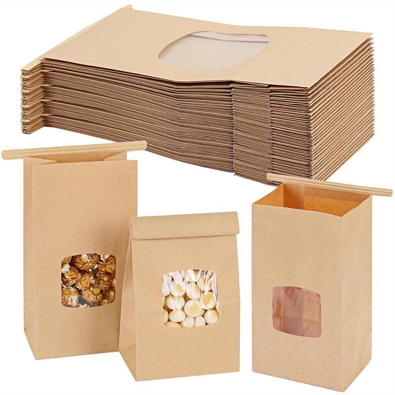 Food Halloween Snacks - 10Pcs Bakery Bags, Window Sealing Kraft