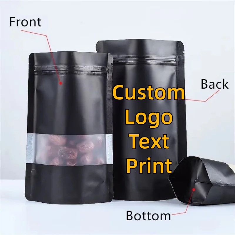 Food Halloween Snacks - 100PCS Stand-up Matte Black Aluminum Foil