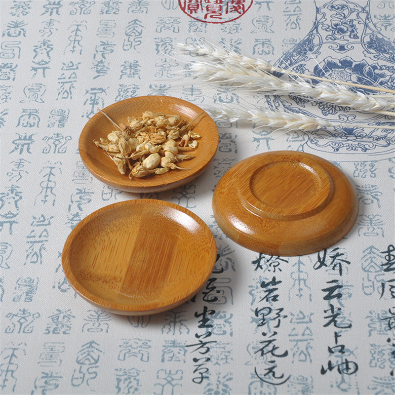 Food Snacks Background - 100Pcs/Lot Bamboo Saucer Storage Tray Round