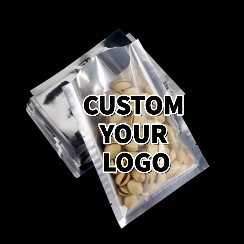 Food Halloween Snacks - 100 Pack Silver Glossy Flat Pouches