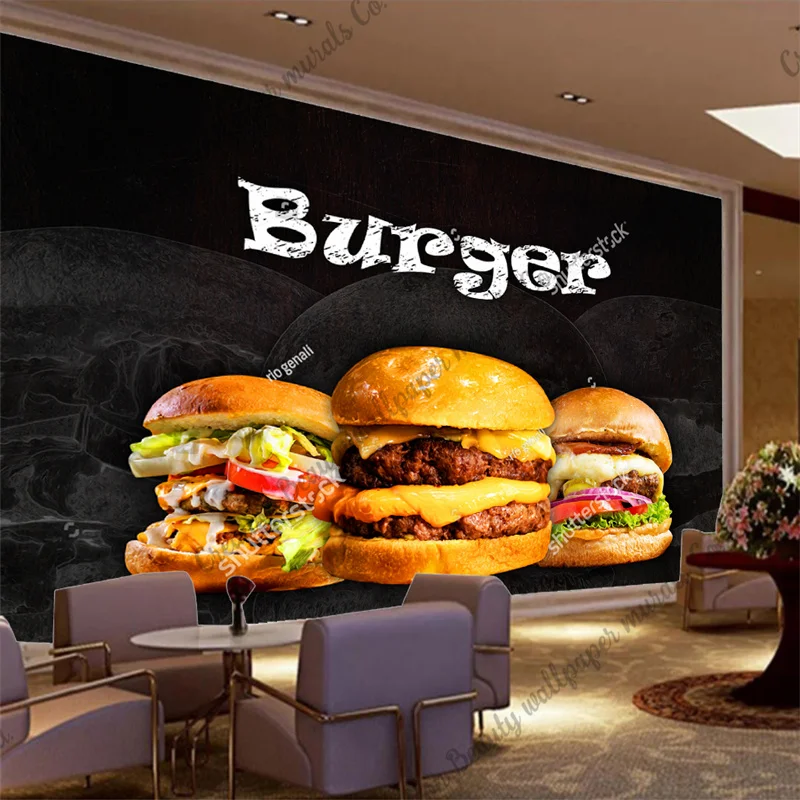 Custom Burger Photo Wallpaper  - Food Snacks Background 评论和价格