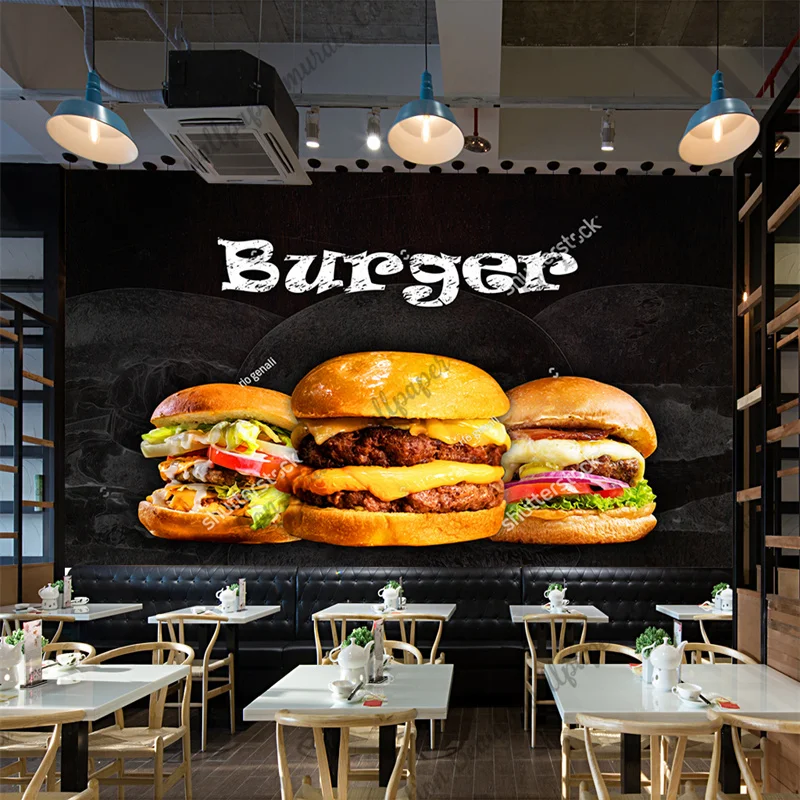 Custom Burger Photo Wallpaper  - Food Snacks Background 评论和价格