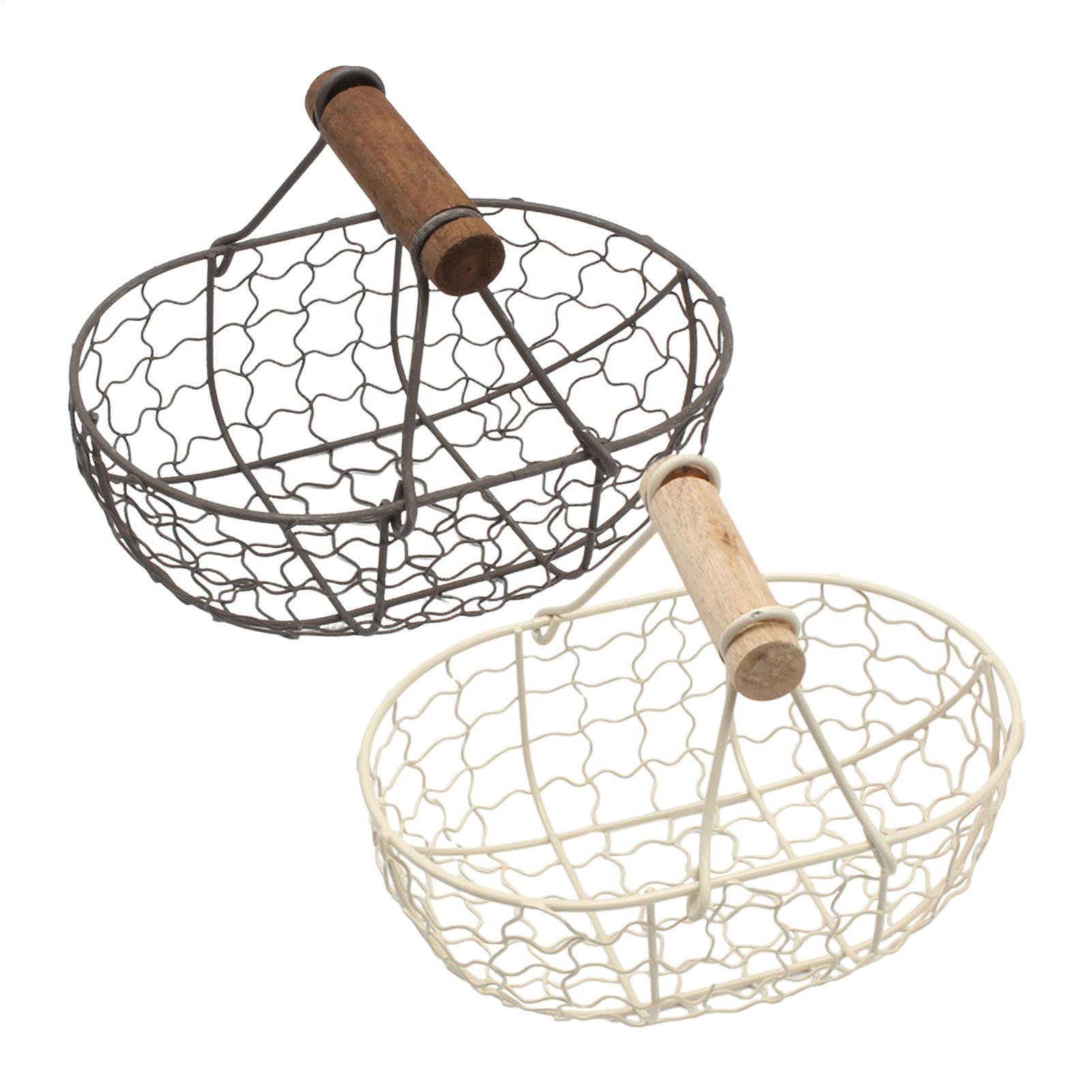 Iron Storage Basket with Woode - Food Snacks With Iron 评论和价格