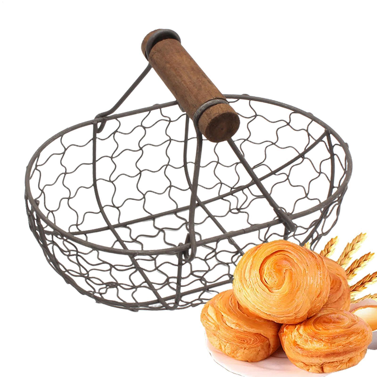 Iron Storage Basket with Woode - Food Snacks With Iron 评论和价格