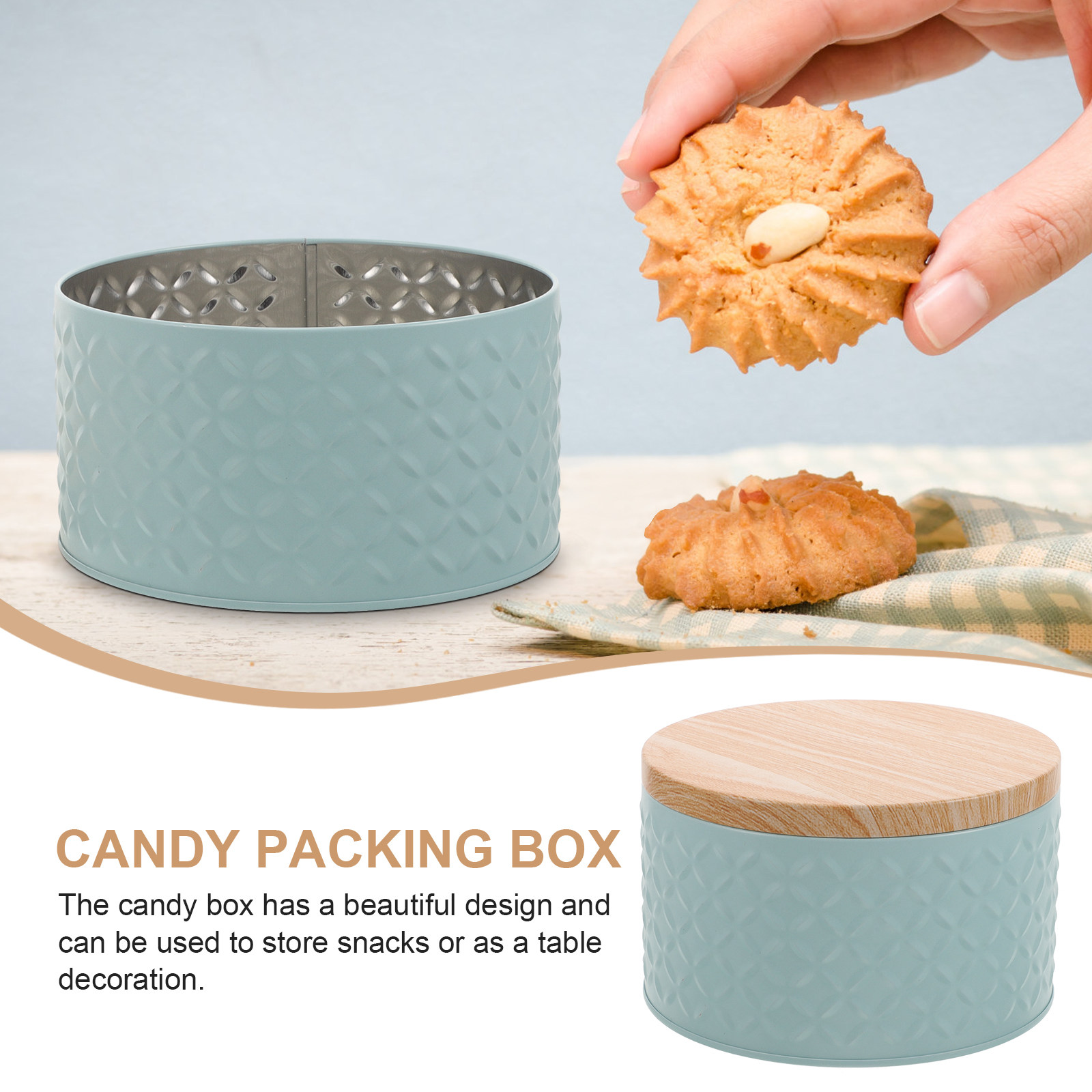 Small Iron Cookie Box with Lid - Food Snacks With Iron 评论和价格