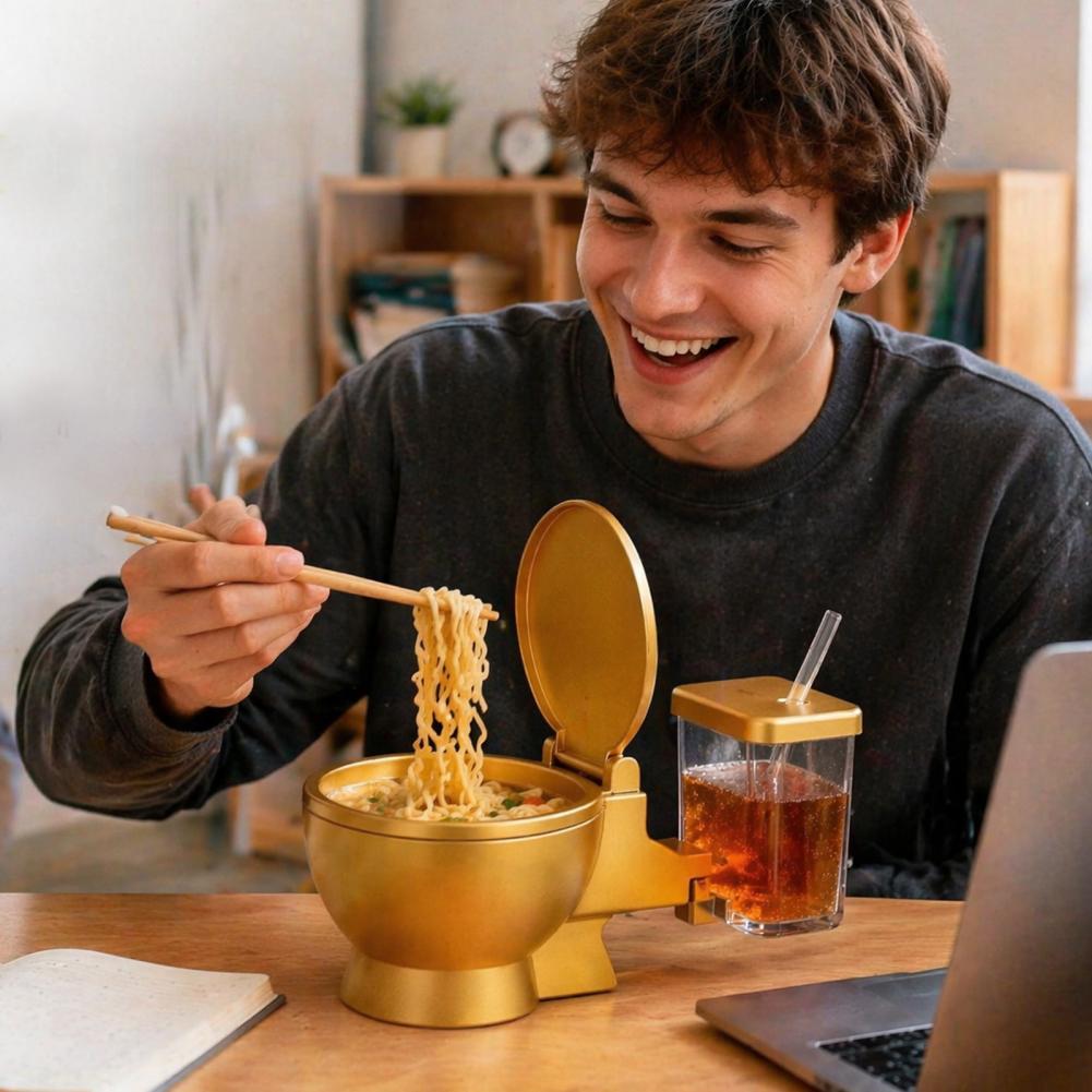 Toilet Shaped Ramen Bowl Set,  - Food Snacks Drinks 评论和价格