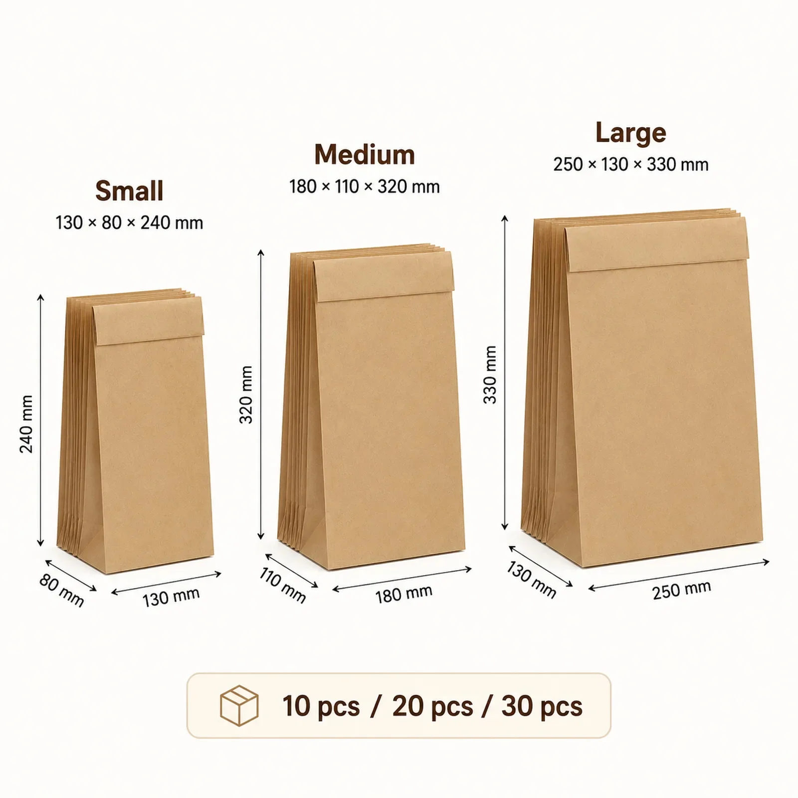 10-30Pcs Small Brown Kraft Pap - Food Halloween Snacks 评论和价格