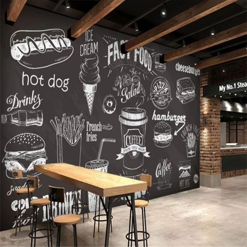 Custom Hand-painted Blackboard - Food Snacks Background 评论和价格